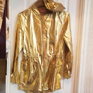 Gold raincoat Isac Mizrahi size small